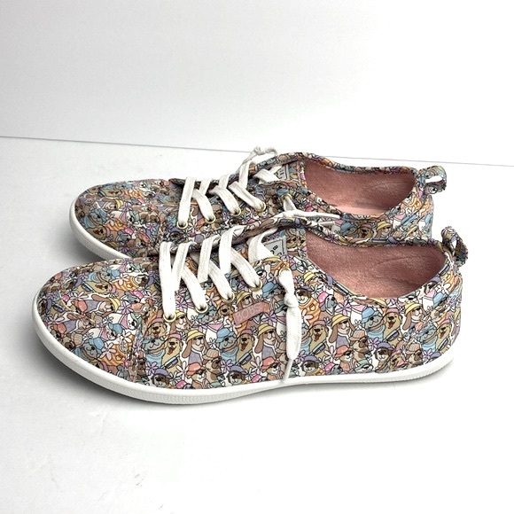 Bobs From Sketcher's Women's Memory Foam Dog Print Lace Up Shoes Size 10 - Picture 4 of 11